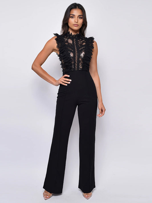 Sleeveless Jumpsuit with Ruffles in White – photo 2