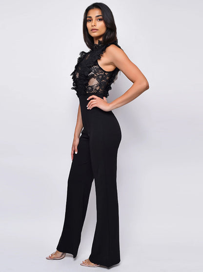 Sleeveless Jumpsuit with Ruffles in White – photo 4