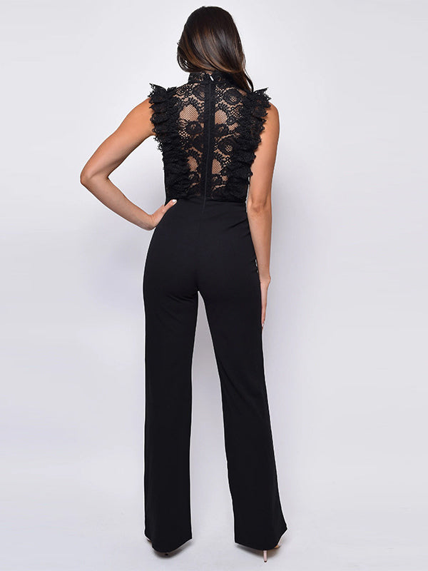 Sleeveless Jumpsuit with Ruffles in White – photo 3