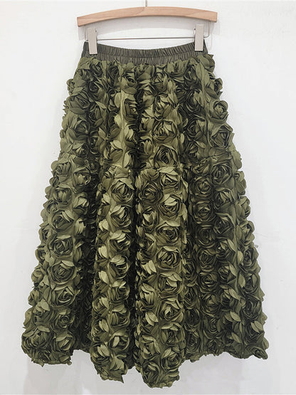 A-Line Floral Skirt in Ivory – photo 5