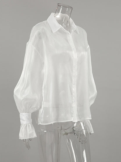 Shirt with Long Sleeves in White – photo 9