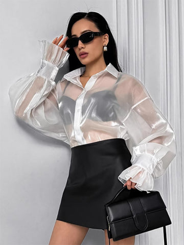 Shirt with Long Sleeves in White