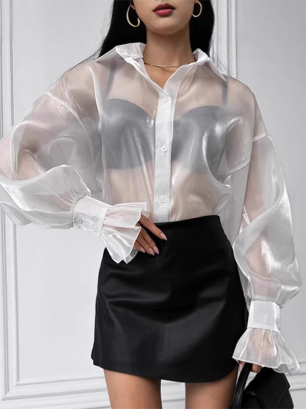 Shirt with Long Sleeves in White – photo 4