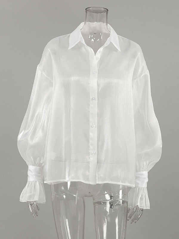 Shirt with Long Sleeves in White – photo 7