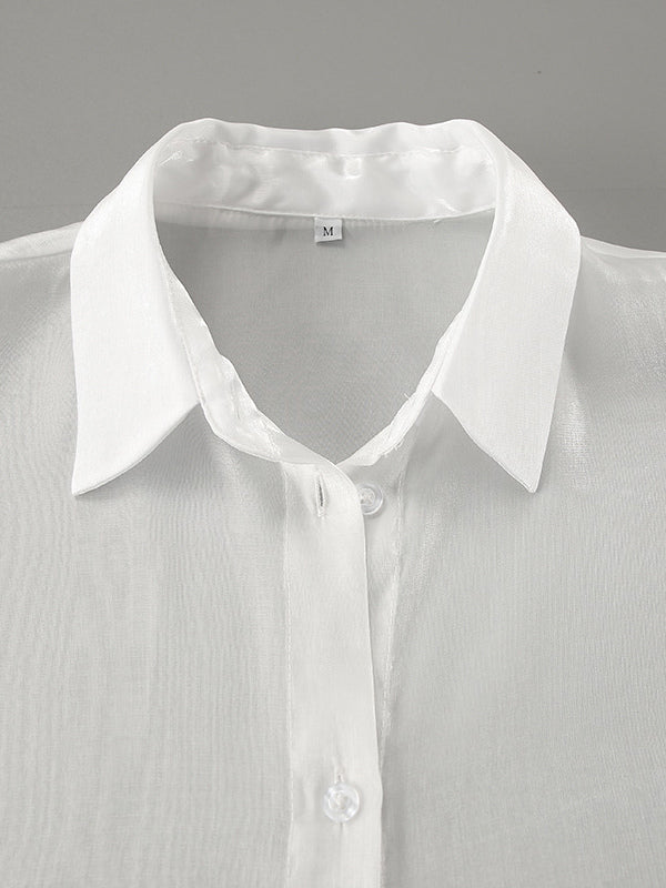 Shirt with Long Sleeves in White – photo 10