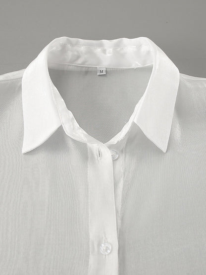 Shirt with Long Sleeves in White – photo 10