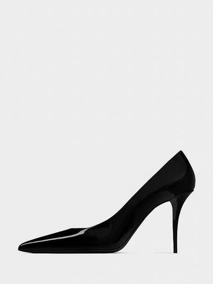 Pointed-Toe Slip-On Heels in Burgundy – photo 4