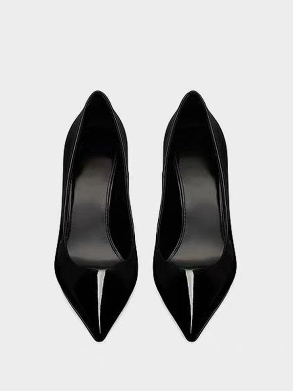Pointed-Toe Slip-On Heels in Burgundy – photo 5