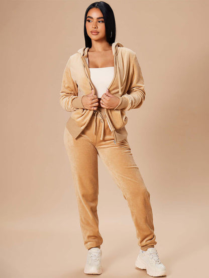 Zip-Up Two-Piece Set with Hood in Grey – photo 5