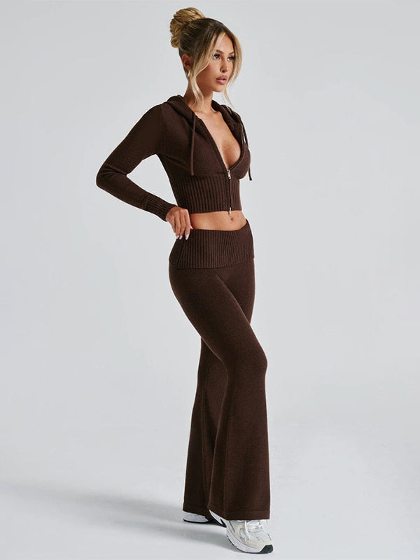 Zip-Up Two-Piece Set with Hood in Pink – photo 19