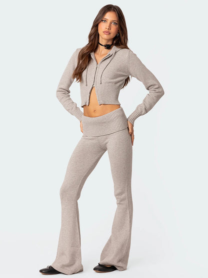 Zip-Up Two-Piece Set with Hood in Pink – photo 4