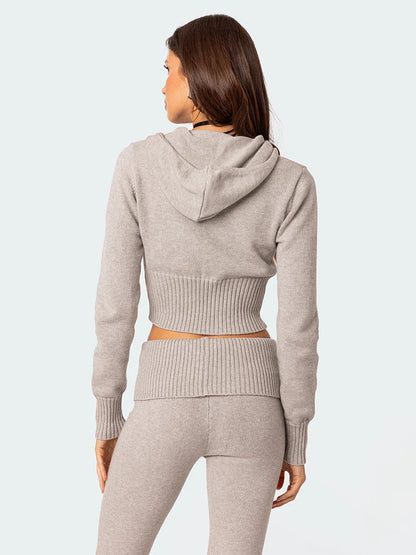 Zip-Up Two-Piece Set with Hood in Pink – photo 5