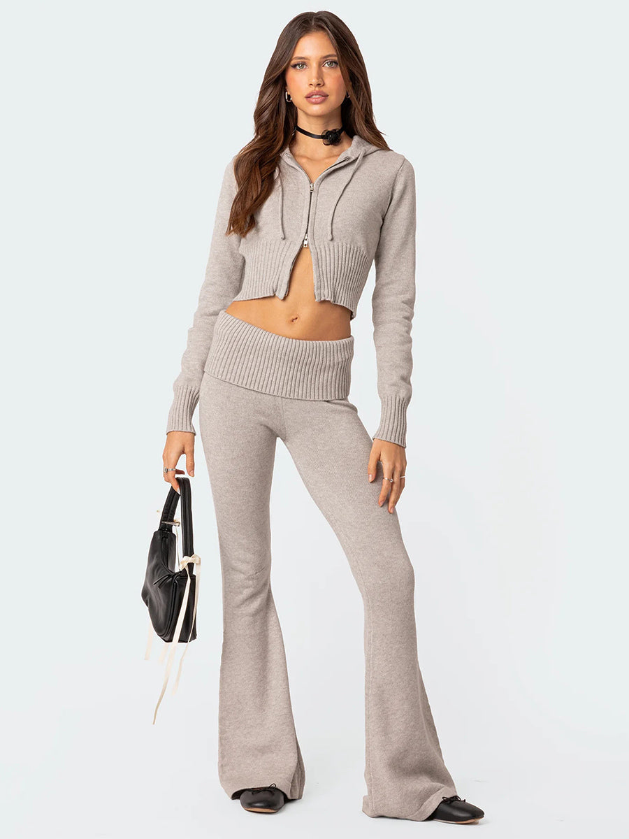 Zip-Up Two-Piece Set with Hood in Pink – photo 6