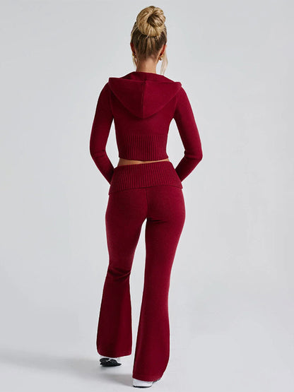 Zip-Up Two-Piece Set with Hood in Pink – photo 16
