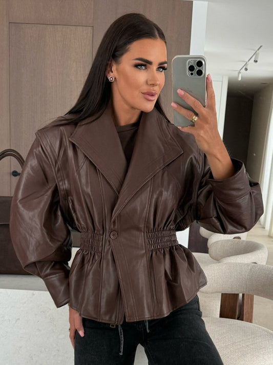 Blazer with Long Sleeves in Brown – photo 1