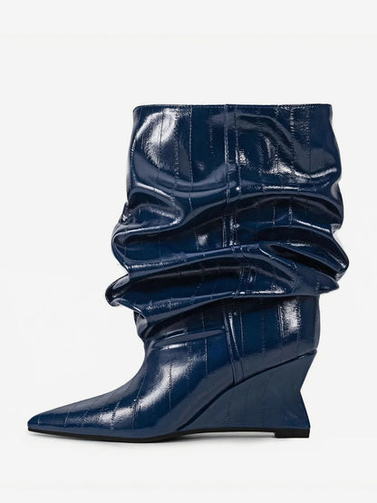 Pointed-Toe Wedge Ankle Boots in Black – photo 18