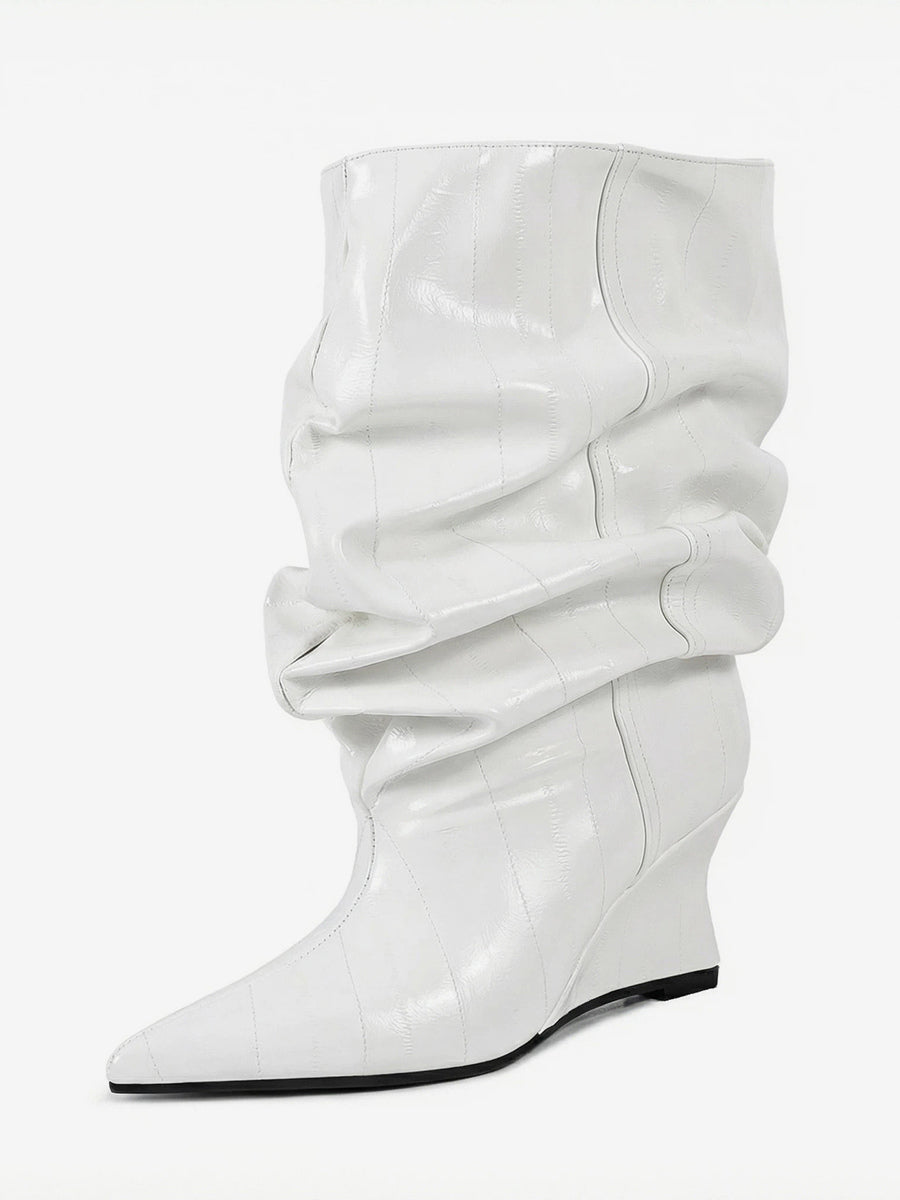 Pointed-Toe Wedge Ankle Boots in Black – photo 9