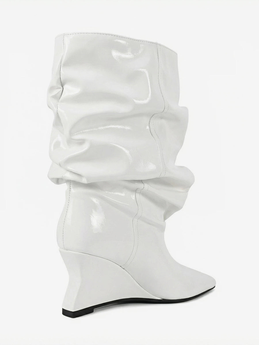 Pointed-Toe Wedge Ankle Boots in Black – photo 10