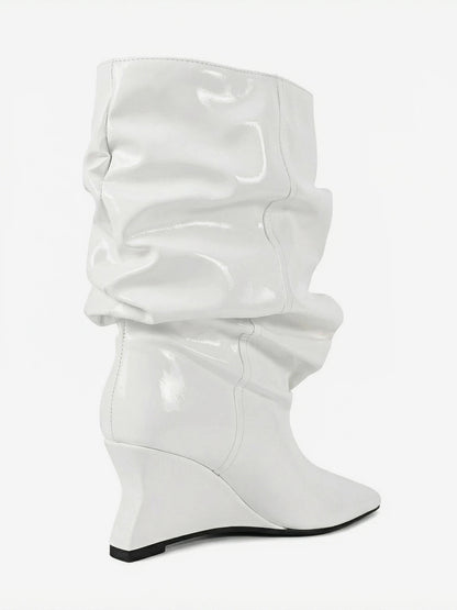 Pointed-Toe Wedge Ankle Boots in Black – photo 10