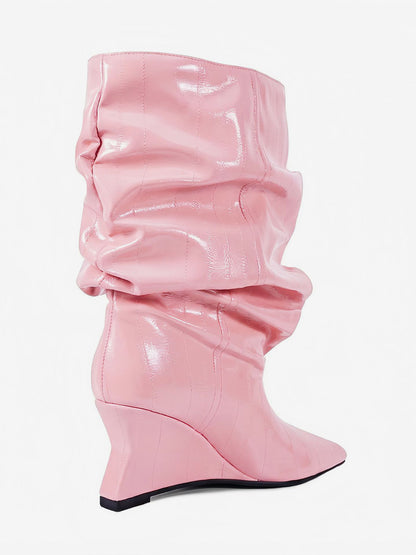 Pointed-Toe Wedge Ankle Boots in Black – photo 12