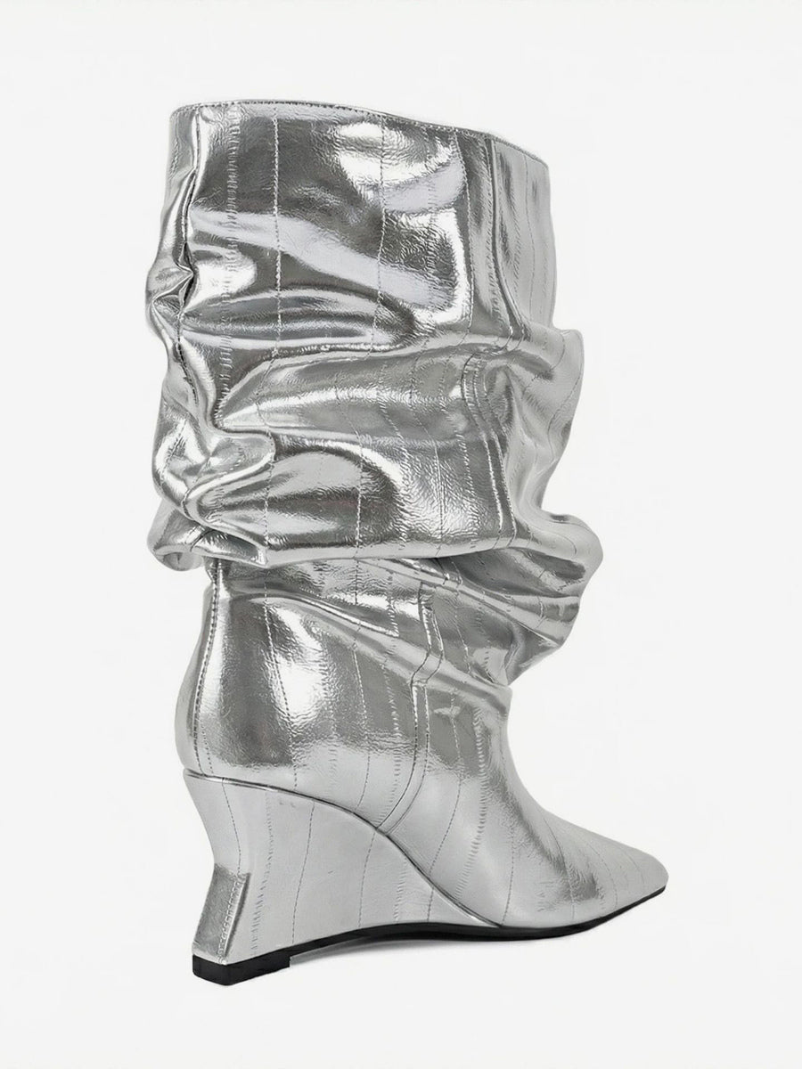 Pointed-Toe Wedge Ankle Boots in Black – photo 8