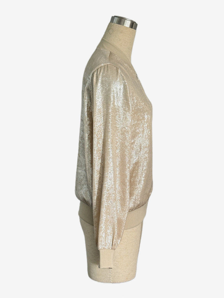 Zip-Up Jacket with Long Sleeves in Gold – photo 7