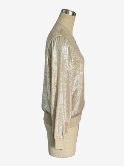 Zip-Up Jacket with Long Sleeves in Gold – photo 7