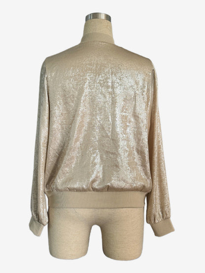 Zip-Up Jacket with Long Sleeves in Gold – photo 8