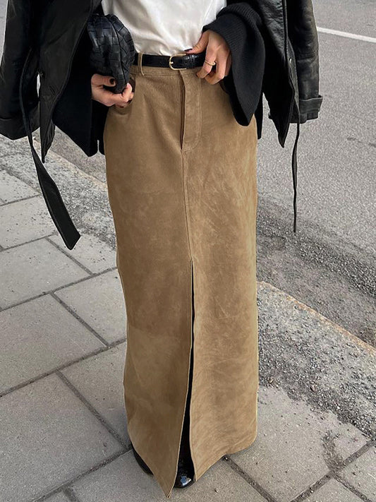 High-Waisted Skirt in Brown – photo 1