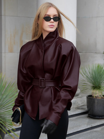 Jacket with Long Sleeves in Burgundy – photo 7