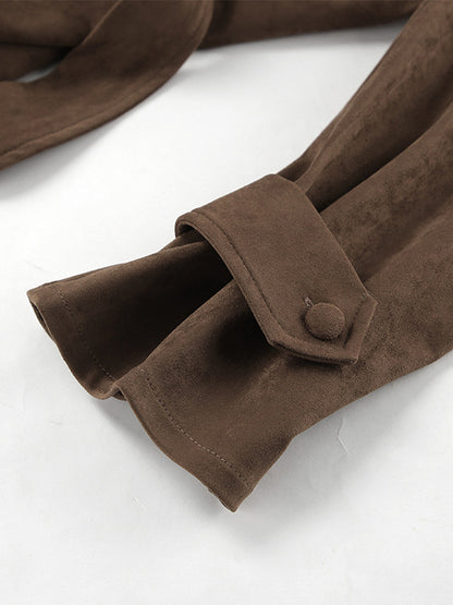Cropped Blazer with Lapels in Brown – photo 14