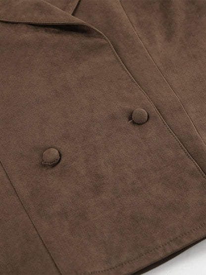 Cropped Blazer with Lapels in Brown – photo 15