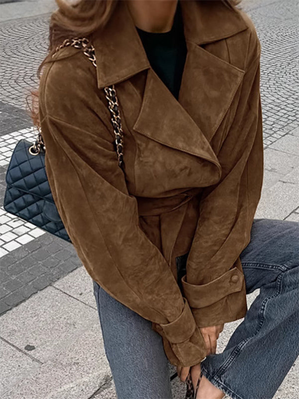 Cropped Blazer with Lapels in Brown – photo 5