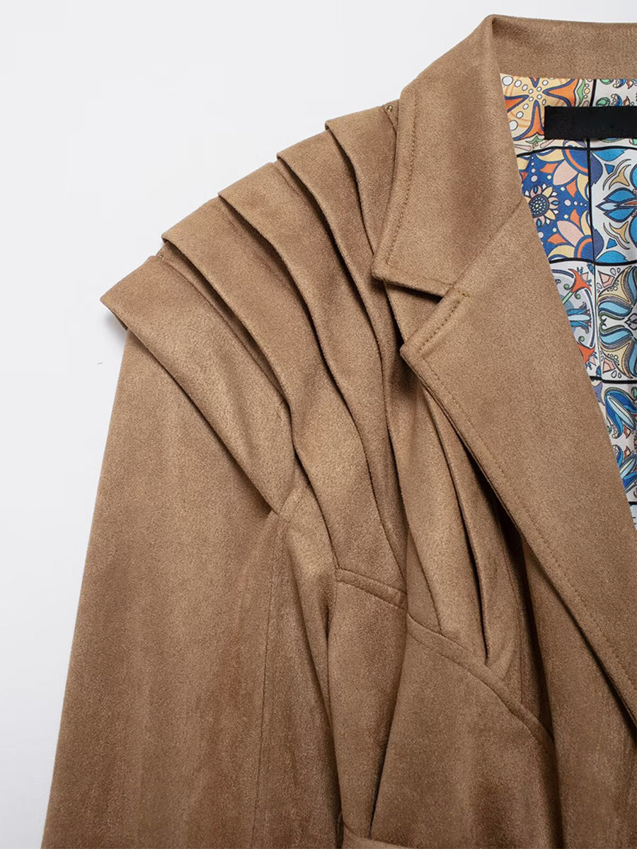 Wrap Blazer with Long Sleeves in Khaki – photo 16