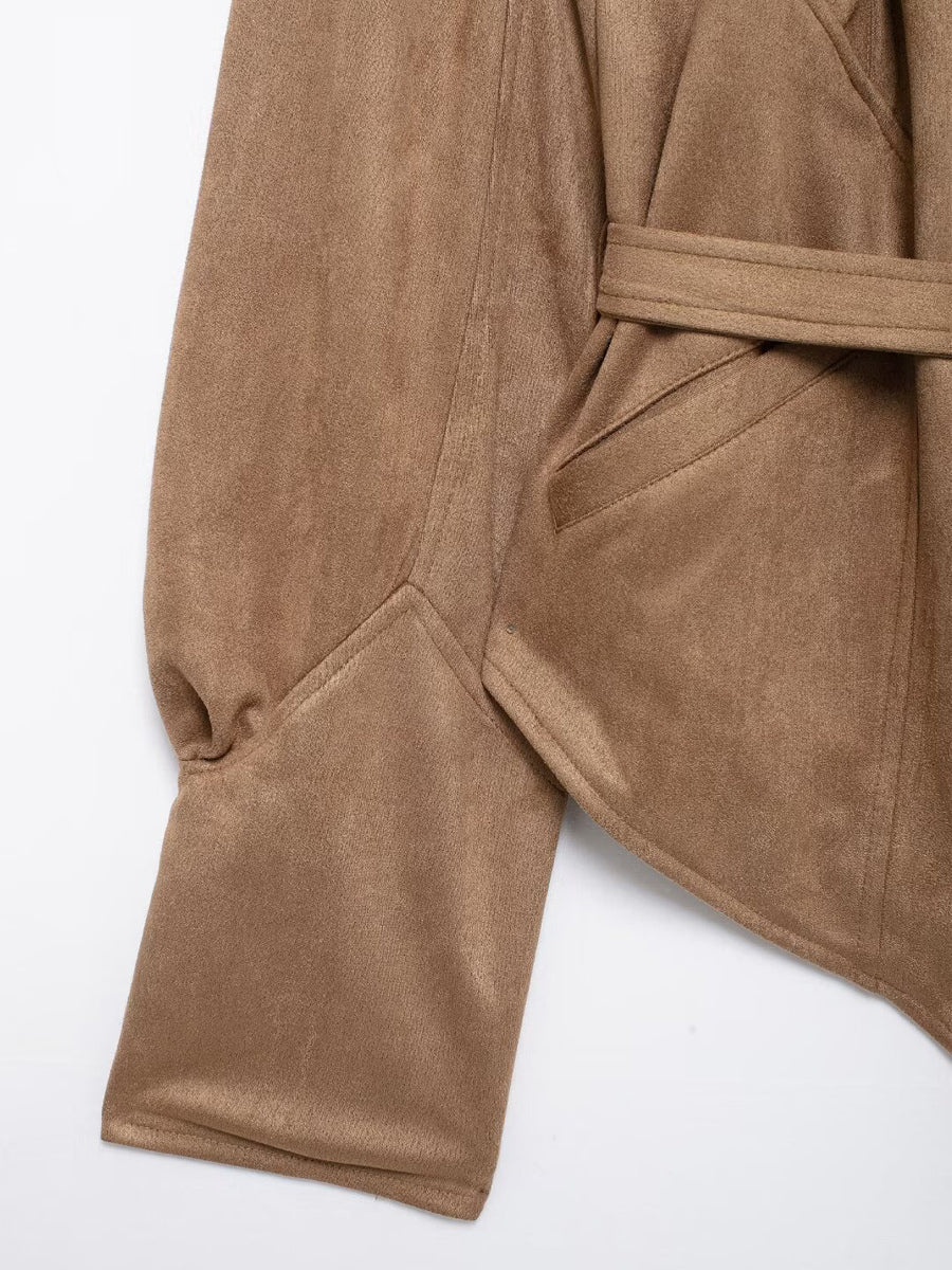 Wrap Blazer with Long Sleeves in Khaki – photo 15
