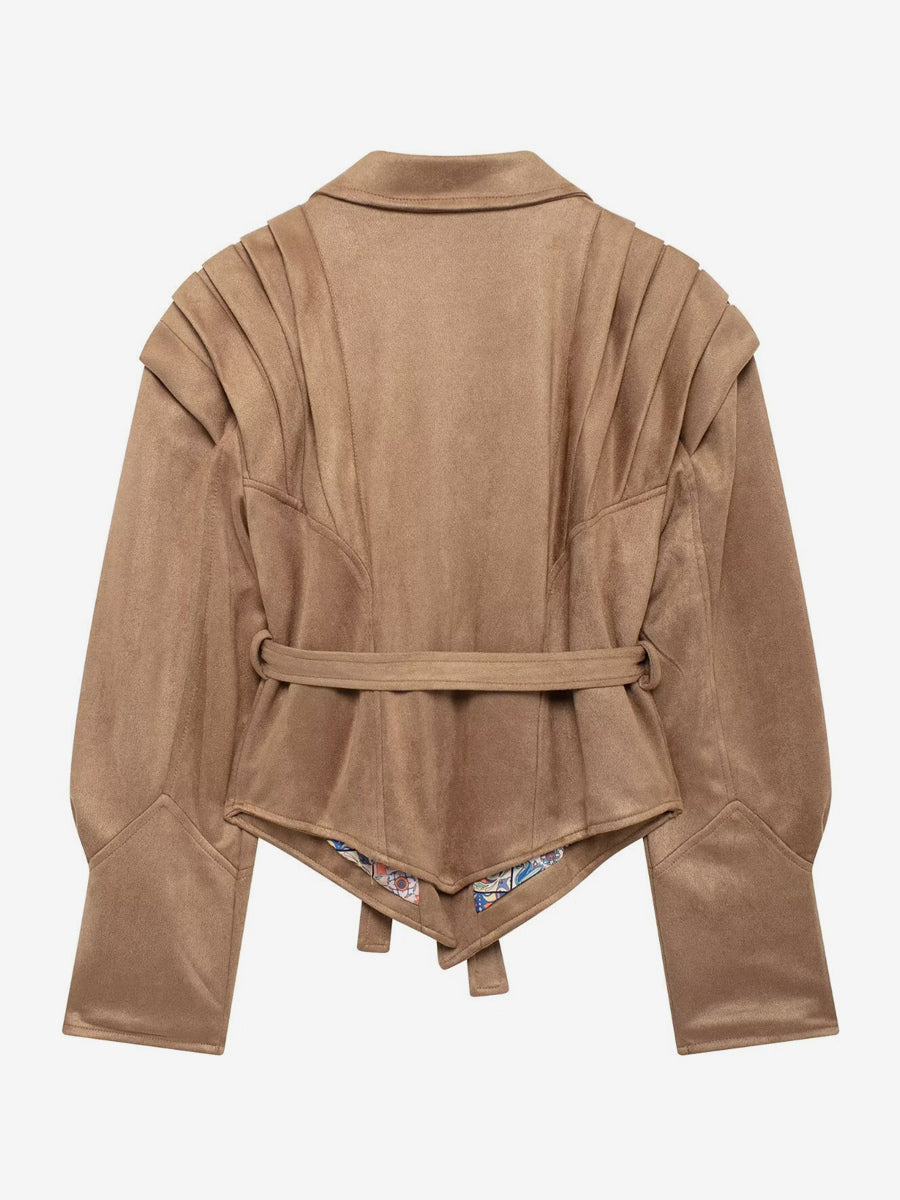 Wrap Blazer with Long Sleeves in Khaki – photo 14