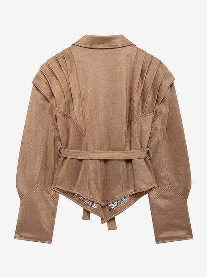 Wrap Blazer with Long Sleeves in Khaki – photo 14