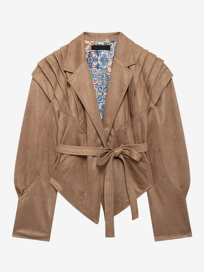Wrap Blazer with Long Sleeves in Khaki – photo 13
