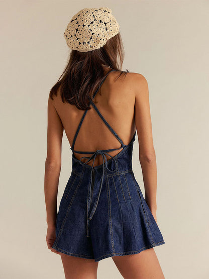 V-Neck Sleeveless Playsuit in Olive – photo 16