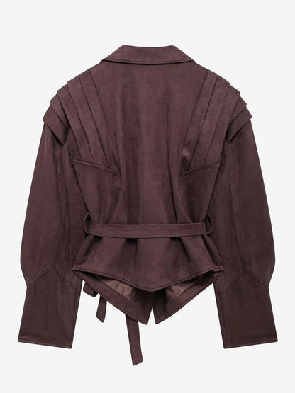 Wrap Blazer with Long Sleeves in Khaki – photo 18