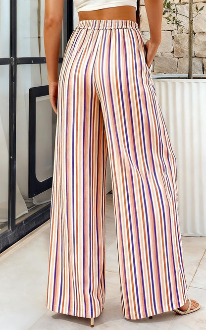 High-Waisted Trousers with Drawstring in Tan – photo 13