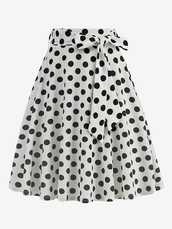 High-Waisted Skirt with Belt in White – photo 12