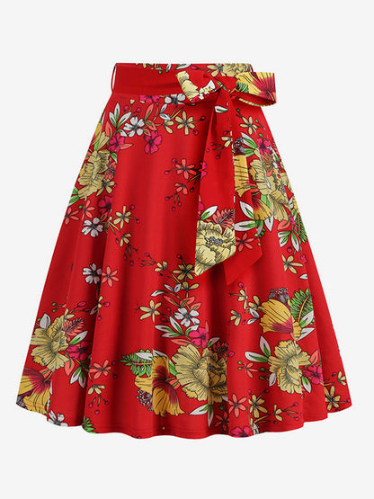 High-Waisted Skirt with Belt in White – photo 4
