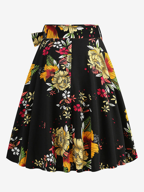 High-Waisted Skirt with Belt in White – photo 9