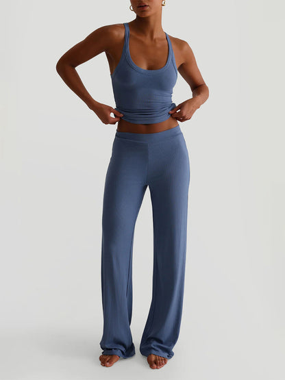 Sleeveless Wide-Leg Two-Piece Set in Navy – photo 7