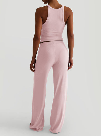 Sleeveless Wide-Leg Two-Piece Set in Navy – photo 6