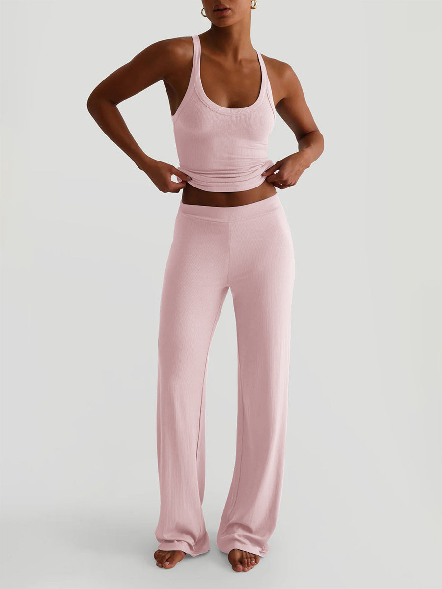 Sleeveless Wide-Leg Two-Piece Set in Navy – photo 5