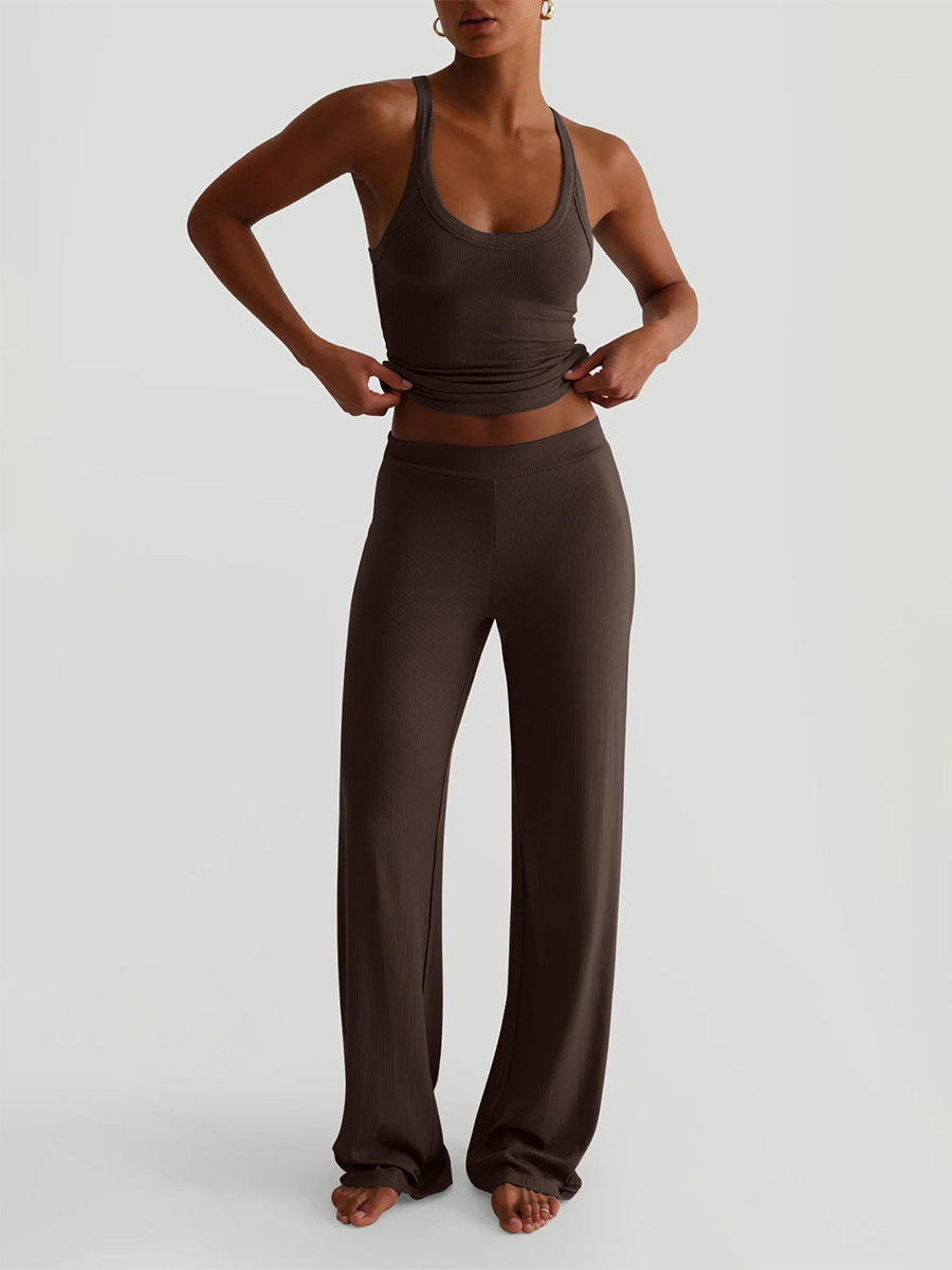 Sleeveless Wide-Leg Two-Piece Set in Navy – photo 9