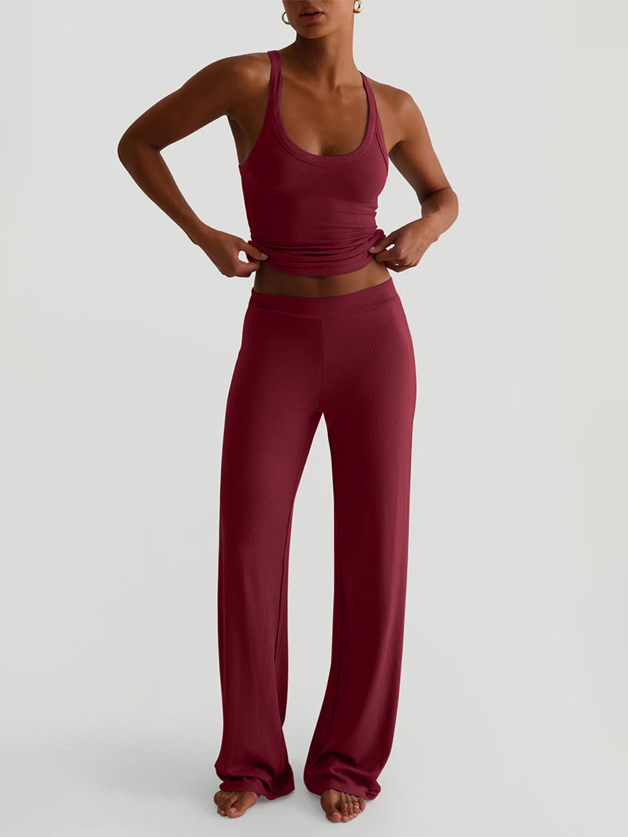 Sleeveless Wide-Leg Two-Piece Set in Navy – photo 11