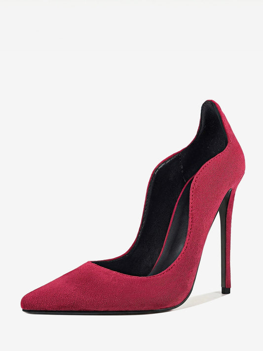 Pointed-Toe Stiletto Court Shoes in Coral – photo 1